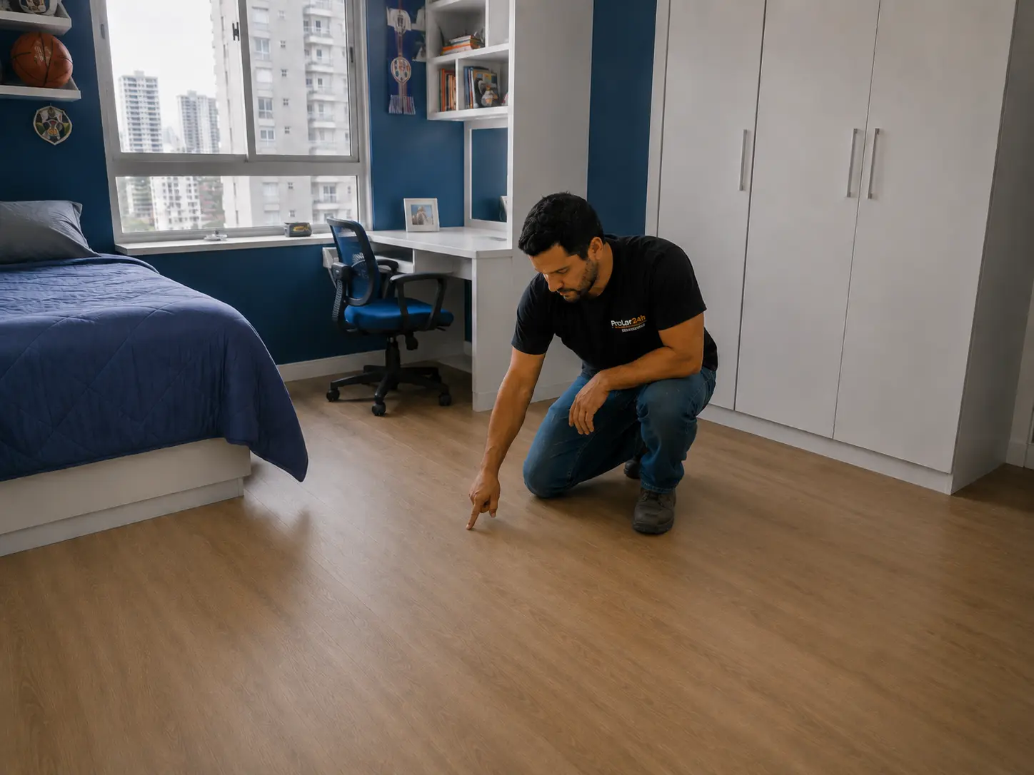 Instalação de piso em quarto 2